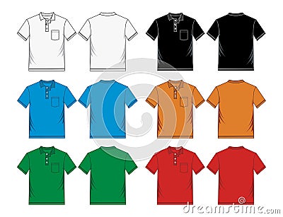 Menâ€™s polo-shirt colorful templates Vector Illustration